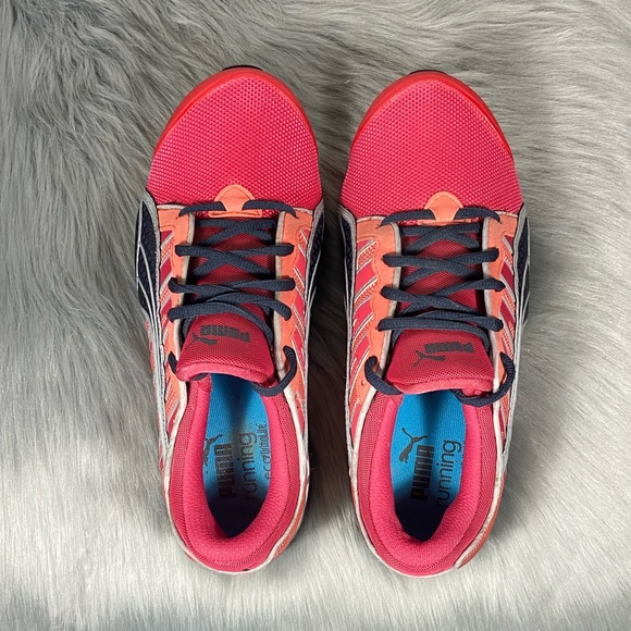 Puma 10 Cell Women Pink Grey Running Shoes - Picture 5 of 8